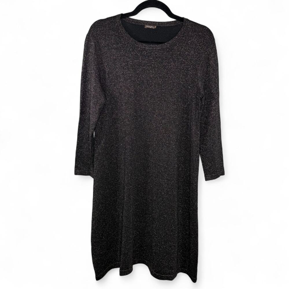 J. McLaughlin Black Metallic Midi Dress